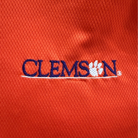 Nike‎ Team Clemson Tigers Orange Quarter Zip Performance Shirt Mens fit dry - Picture 3 of 16